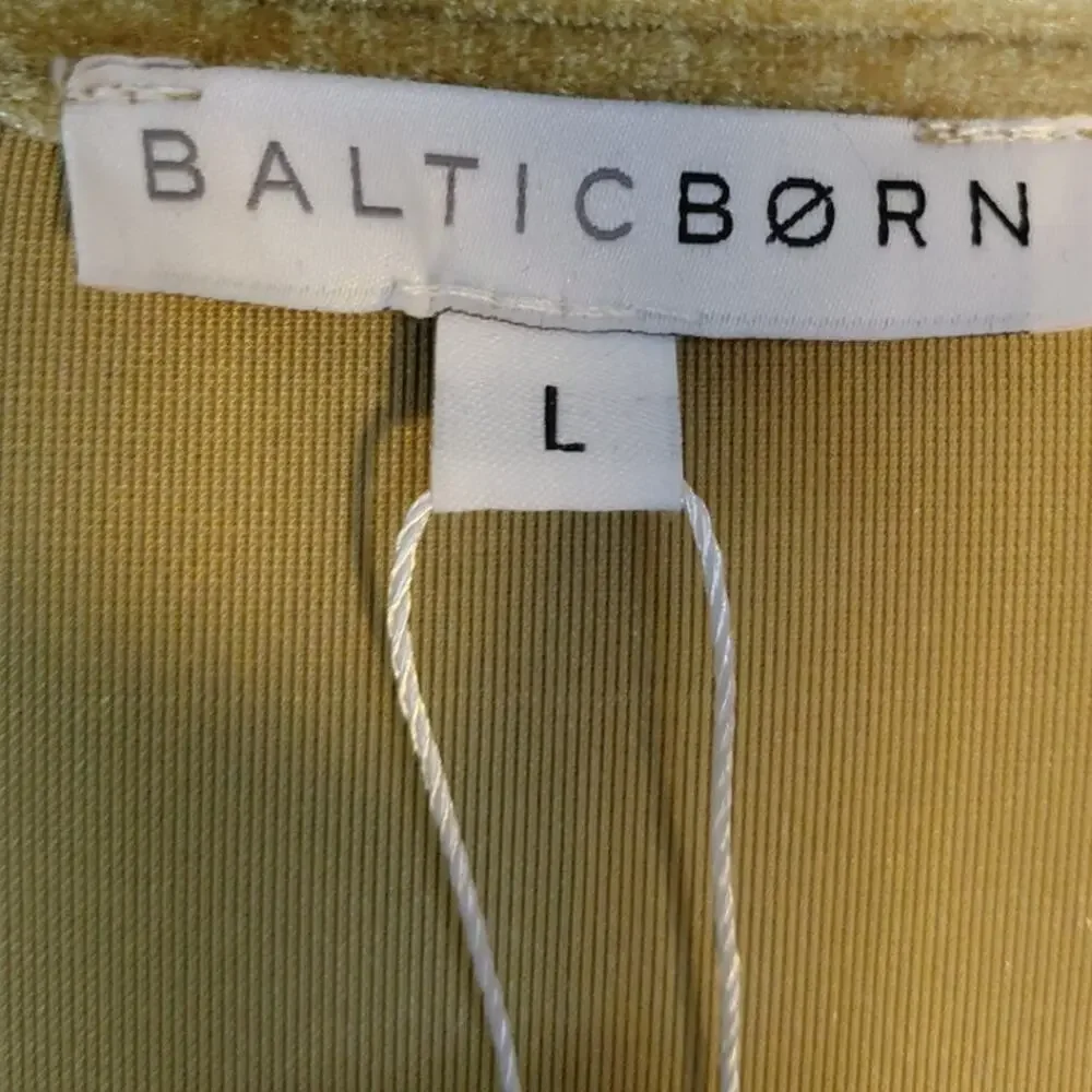 NWT BALTICBØRN Lining Baltic Born Gold Wrap Maxi Dress Solid Short Sleeve Size L
